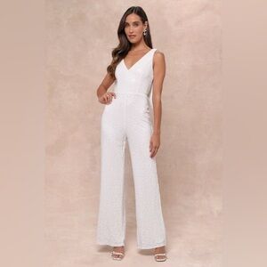 Lulus White Sequin Feeling Sparkly - Small